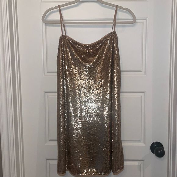 Free People Intimately Gold Sequin Dress - Picture 1 of 1
